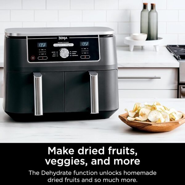 Ninja DZ401 Foodi 10 Quart 6-in-1 DualZone XL 2-Basket Air Fryer with 2 Independent Frying Baskets, Match Cook & Smart Finish to Roast, Broil, Dehydrate for Quick, Easy Family-Sized Meals, Grey - Image 14