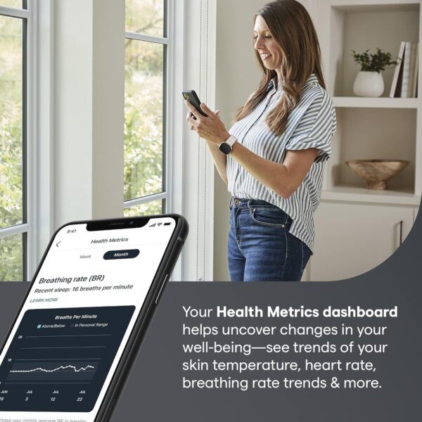 Fitbit Sense Advanced Smartwatch with Tools for Heart Health, Stress Management & Skin Temperature Trends, Carbon/Graphite, One Size (S & L Bands Included) - Image 6