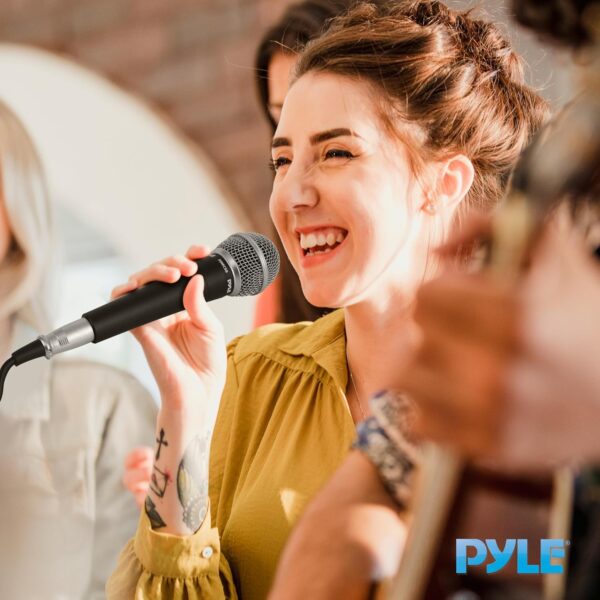 Pyle Handheld Microphone Dynamic Moving Coil Cardioid Unidirectional Includes 15ft XLR Audio Cable to 1/4'' Audio Connection (PDMIC58) - Image 7