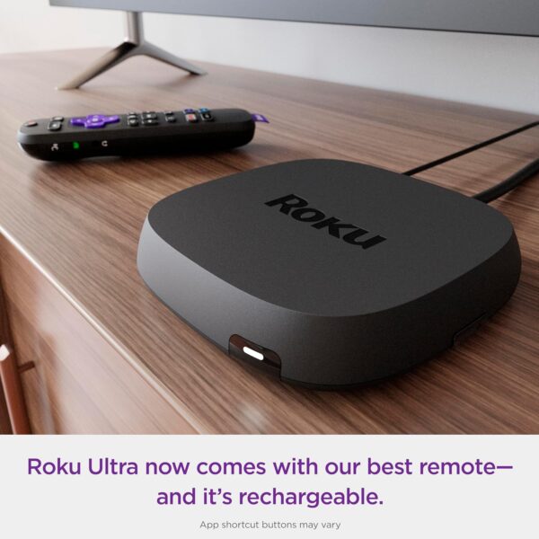 Roku Ultra | The Ultimate Streaming Device 4K/HDR/Dolby Vision/Atmos, Rechargeable Roku Voice Remote Pro, Ethernet Port, Hands-Free Controls, Lost Remote Finder, Free & Live TV - Image 11