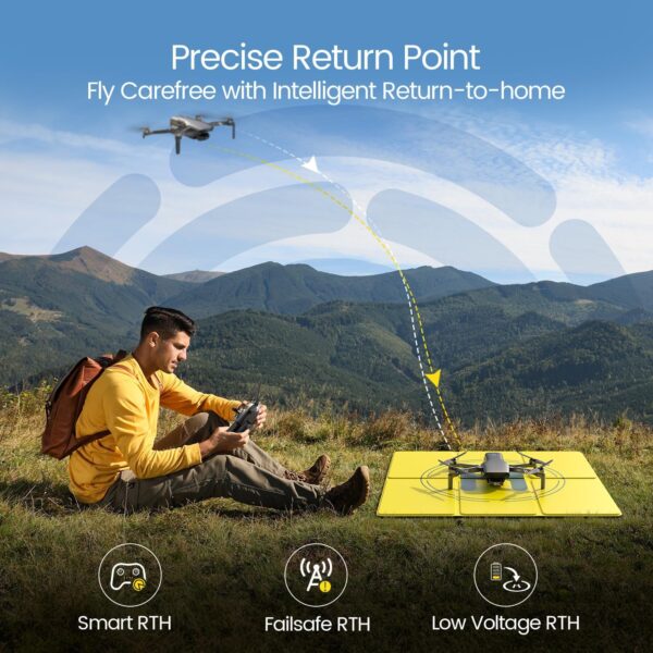 Holy Stone HS900 249g Lightweight GPS Drones with Camera for Adults 4K; 3 Axis Brushless Gimbal Drone with 4K/30FPS Video, 48MP Photo, 20000Ft Transmission, Visual Tracking Follow Me, Smart Return - Image 8