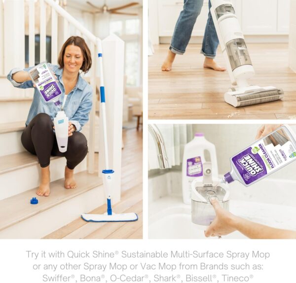 Quick Shine Hardwood Floor Cleaner 64oz | Use in Spray & Vac Mops | Removes Dirt & Scuff Marks | Ready-to-Use, Streak Free, No Rinse | Safer Choice Cleaner |Perfect for Gentle and Effective Cleaning - Image 7