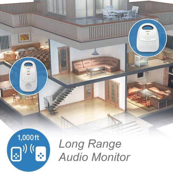 VTech Upgraded Baby Monitor with Rechargeable Battery, Long Range, Crystal-Clear Sound, and Alerts - Image 4