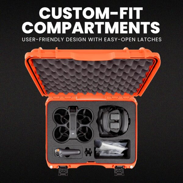 Nanuk 925 DJI™ Avata 2 Fly More Combo - Waterproof Hard Case with Drone Foam Insert, Crushproof, Portable Travel Case, Made in North America - Orange (18.7" x 14.8" x 7") - Image 3