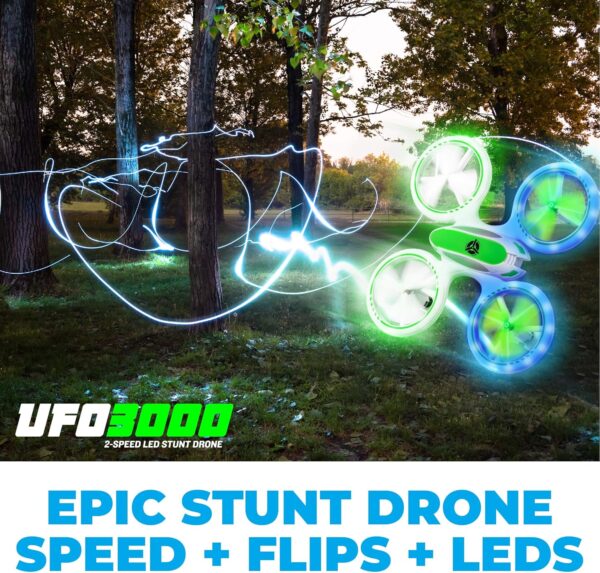 Force1 UFO 3000 LED Mini Drone for Kids - Easy Remote Control Drone, Small RC Quadcopter Beginners with LEDs, 360 Flips, 4-Channel Control, 2 Speeds, and Batteries for Boys and Girls - Image 5