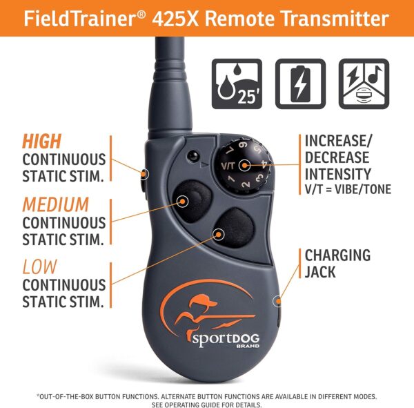 SportDOG Brand 425 Remote Trainers - 500 Yard Range E-Collar with Static, Vibrate and Tone - Waterproof, Rechargeable - Black (SD-425X) Dog Training Collar - Image 4