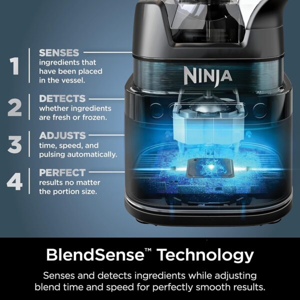 Ninja Detect Power Blender Pro + Personal Single-Serve, BlendSense Technology, For Smoothies, Food & More, Compact Kitchen Countertop, 1800 P-Watts, 72 oz. Pitcher, (2) 24 oz. To-Go Cups, Black, TB301 - Image 4