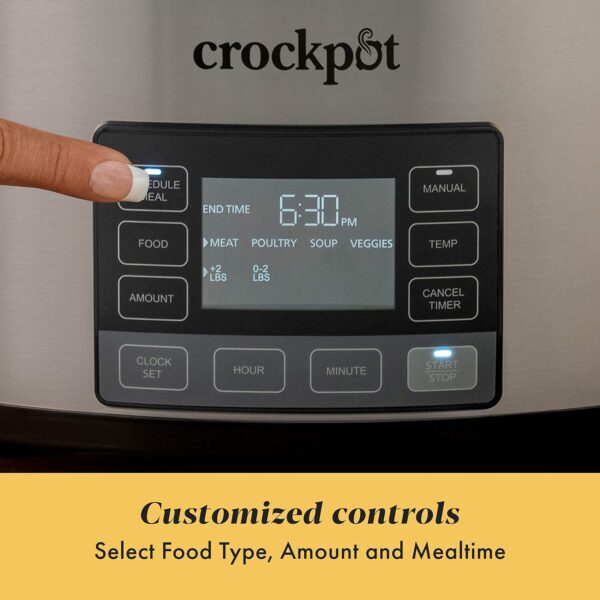 Crock-Pot MyTime Technology 6 Quart Programmable Slow Cooker and Food Warmer with Digital Timer, Stainless Steel (2137020) - Image 6