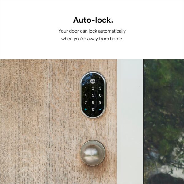 Google Nest x Yale Lock - Tamper-Proof Smart Lock for Keyless Entry - Keypad Deadbolt Lock for Front Door - Satin Nickel - Image 8