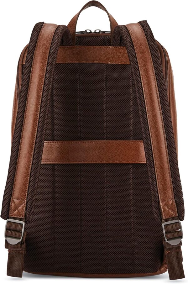 Samsonite Classic Leather Slim Backpack, Cognac, One Size - Image 3