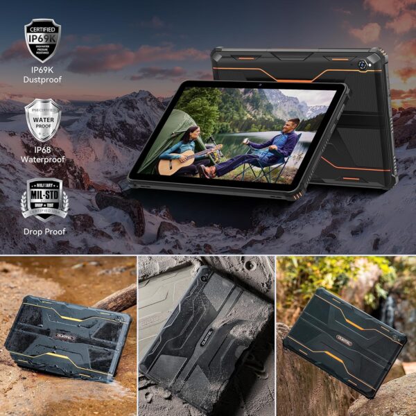 OUKITEL Rugged Tablet Android 13 RT5 11000mAh Waterproof Tablet,14GB+256B Android Tablets 1TB Expandable,Octa-Core 10.1 Inch FHD+, 33W 16MP+16MP Camera 1920x1200 Tablet 4G Dual SIM/5G WiFi/BT5.0/GPS - Image 4