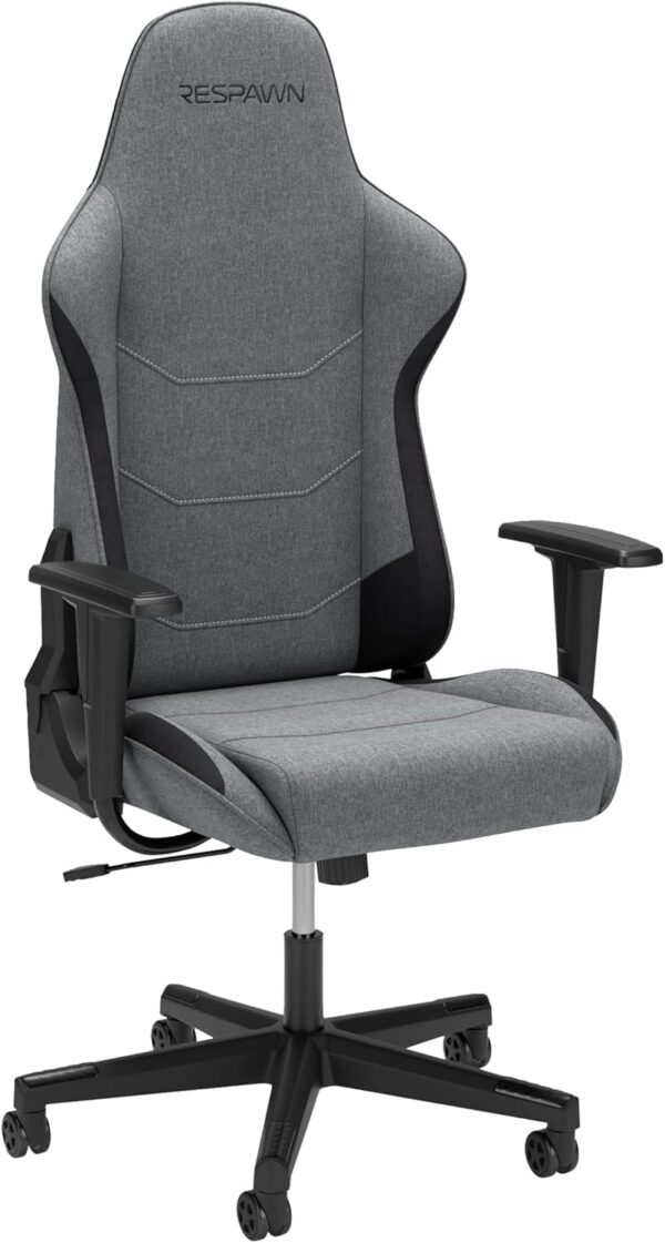 RESPAWN 110 Gaming Chair - Gamer Chair PC Computer Chair, Ergonomic Gaming Chairs, Office Chair with Integrated Headrest, Gaming Chair for Adults 135 Degree Recline with Angle Lock - Grey Fabric