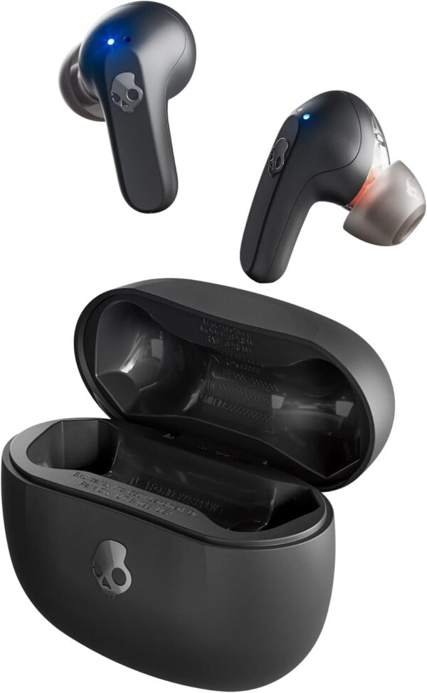 Skullcandy Rail In-Ear Wireless Earbuds, 42 Hr Battery, Skull-iQ, Alexa Enabled, Microphone, Works with iPhone Android and Bluetooth Devices - Black