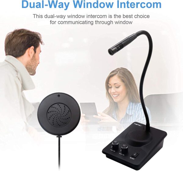 CallToU Window Speaker Intercom System,Anti-Interference Intercommunication Microphone Talk Through Glass Window,for Business,Bank,Office,Hospital,Counter,Store,Station,School and More - Image 3