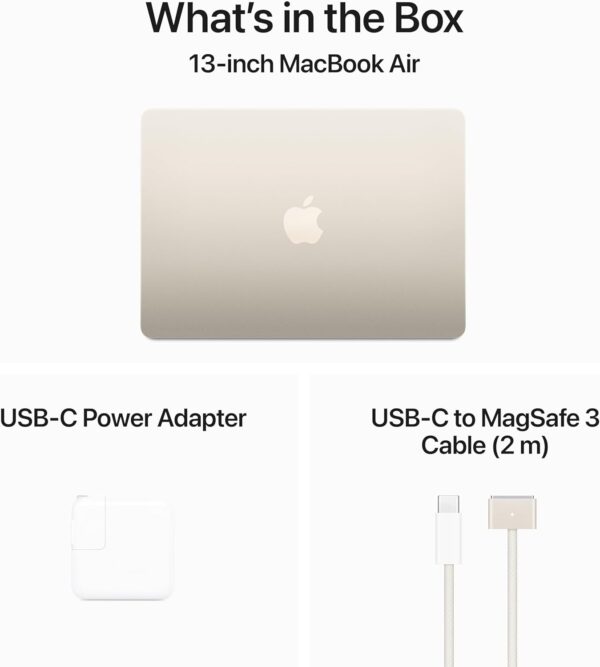 Apple 2024 MacBook Air 13-inch Laptop with M3 chip: Built for Apple Intelligence, 13.6-inch Liquid Retina Display, 8GB Unified Memory, 256GB SSD Storage, Backlit Keyboard, Touch ID; Starlight - Image 8