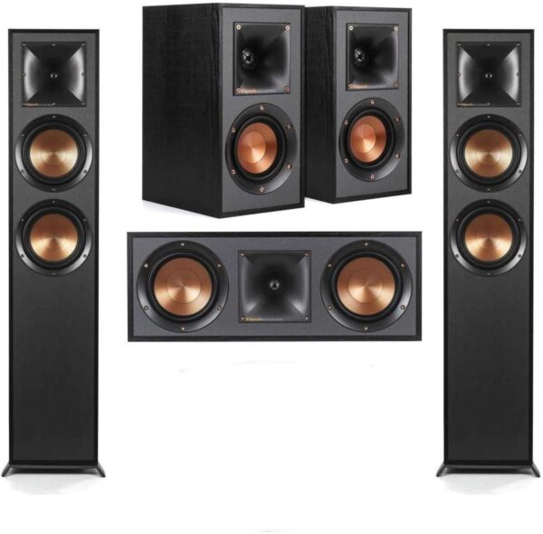 Klipsch Reference Series 5.2 Home Theater Pack with 2X R-625FA Floorstanding Speakers, R-52C Center Channel Speaker, 2X R-41M Bookshelf Speakers (Speaker System) - Image 2