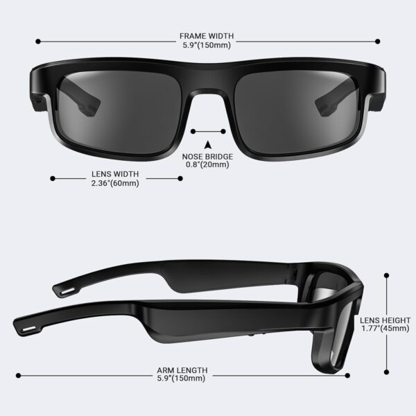 Smart Glasses, Polarized Bluetooth Sunglasses, Built-in Mic & Speakers, Voice Assistant, UV Protection Audio Sun Glass - Image 5