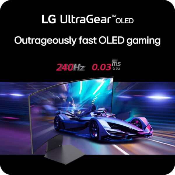 LG 39GS95QE 39-inch Ultragear OLED Curved Gaming Monitor WQHD 800R 240Hz 0.03ms DisplayHDR True Black 400 AMD FreeSync Premium Pro NVIDIA G-Sync HDMI 2.1 DisplayPort Tilt/Height/Swivel Stand Black - Image 9