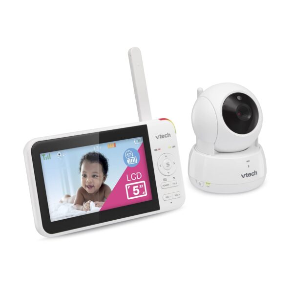 VTech VM924 5" Screen Remote Pan-Tilt-Zoom Baby Monitor with Camera&Audio,Up to 31Hrs Battery for Audio&17Hrs Video Streaming, Long Range Up to 1000ft,Night Vision,Soothing Sound,Temperature Sensor - Image 14