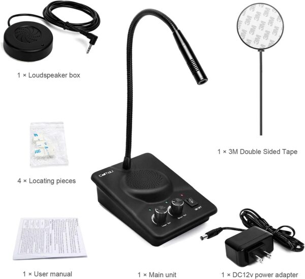 CallToU Window Speaker Intercom System,Anti-Interference Intercommunication Microphone Talk Through Glass Window,for Business,Bank,Office,Hospital,Counter,Store,Station,School and More - Image 6