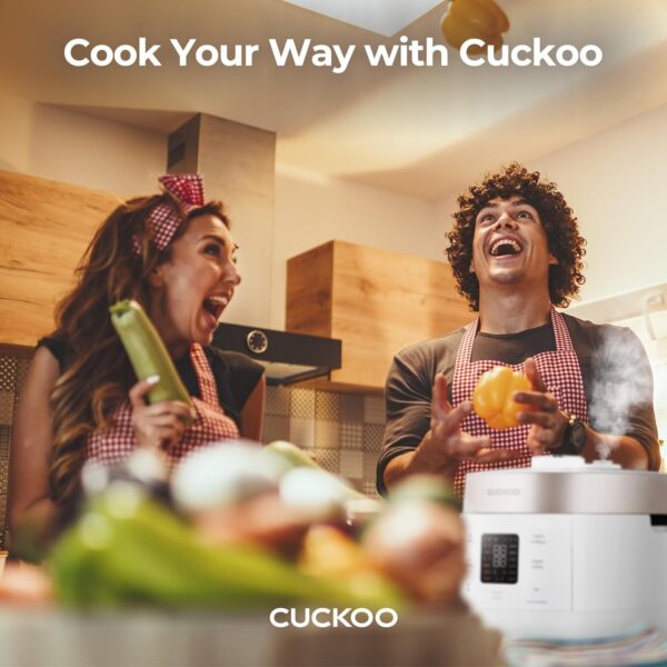 CUCKOO CRP-ST0609FW 6-Cup (Uncooked) / 12-Cup (Cooked) Twin Pressure Rice Cooker & Warmer with Nonstick Inner Pot, 16 Menu Options, 3 Voice Guide, Auto Clean (White) - Image 9