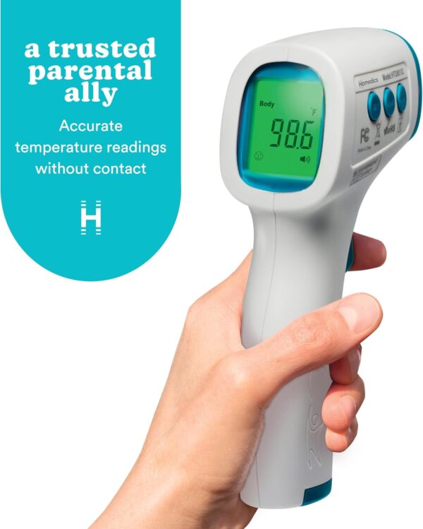 HoMedics Non-Contact Infrared Forehead Thermometer, Clinically Proven Fast Accurate Results, High-Fever Alert with 4-in-1 Readings - Image 3