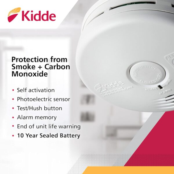 Kidde Smoke Detector & Carbon Monoxide Detector Combo with 10-Year Battery,‎White - Image 3