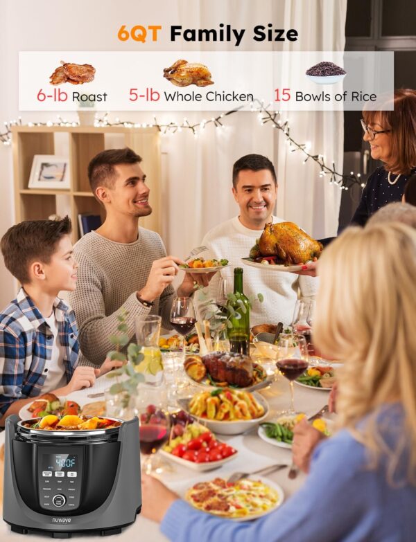 Nuwave Duet Air Fryer, Electric Pressure Cooker & Grill Combo, 540 IN 1 Multicooker with 3 Removable Lids that Slow Cook, Sears, Sautés, 18/10 SS Pot, Sure-Lock Safety Tech & 10 Deluxe Accessories - Image 10