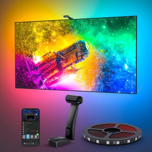 Govee Envisual TV LED Backlight T2 with Dual Cameras, 11.8ft RGBIC Wi-Fi LED Strip Lights for 55-65 inch TVs, Double Strip Light Beads, Adapts to Ultra-Thin TVs, Smart App Control, Music Sync, H605C - Image 2