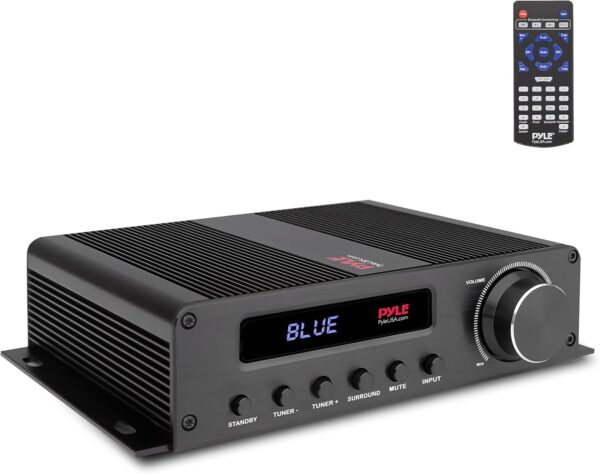 Pyle Wireless Bluetooth Home Audio Amplifier - 100W 5 Channel Home Theater Power Stereo Receiver, Surround Sound w/ HDMI, AUX, FM Antenna, Subwoofer Speaker Input, 12V Adapter - PFA540BT, Black - Image 2