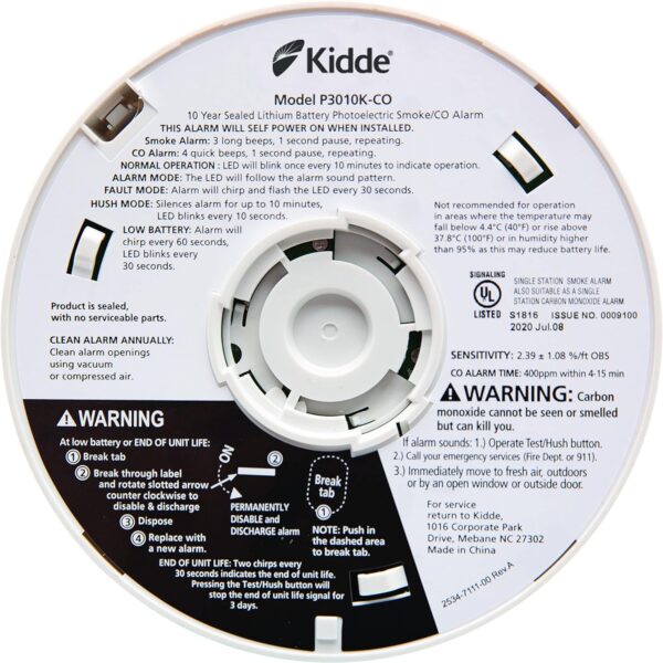 Kidde Smoke Detector & Carbon Monoxide Detector Combo with 10-Year Battery,‎White - Image 11