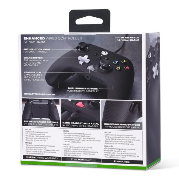 PowerA Enhanced Wired Controller for Xbox Series X|S - Black, Officially Licensed for Xbox - Image 11