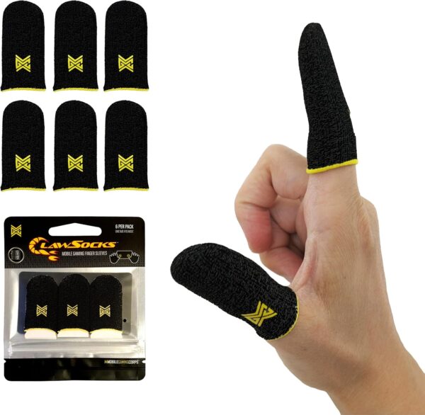 MGC ClawSocks 6 Pack Carbon, Gamer Finger & Thumb Sleeves, Mobile Gaming Stabilizer & Compression Support - Image 2