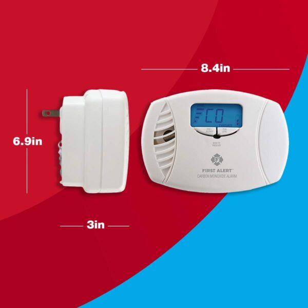 First Alert CO615 Dual-Power Plug-In Carbon Monoxide Detector with Battery Backup and Digital Display, White - Image 8