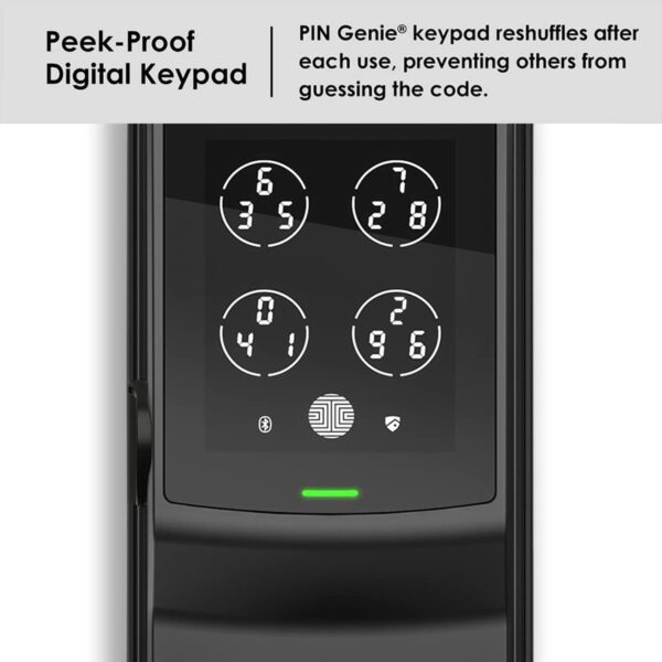 Lockly Secure Pro, Wi-Fi Smart Lock, PIN Genie® Keypad, 3D Biometric Fingerprint Sensor, Auto Lock Deadbolt (Matte Black, a Special Edition for Special Door Frame and Thick Fingers) - Image 4