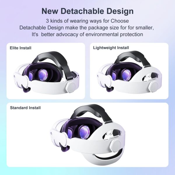 Upgraded Head Strap for Meta Oculus Quest 3, Pressure-Free Elite Strap Accessories Replacement, Adjustable Headband Soft Cushion VR Headset Enhanced Comfort & Balanced Fit for Longer Immersion - Image 7