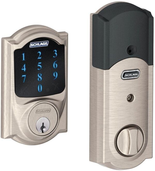 Schlage Lock Company Connect Camelot Satin Nickel Touchscreen Deadbolt with Alarm - Image 2