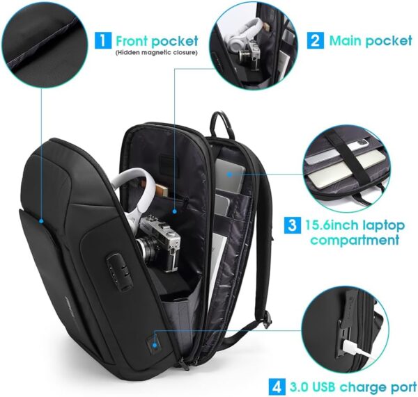 BANGE Business Laptop Smart backpack Can Hold 15.6 Inch Laptop Commute Backpack Carry on bag for men and women - Image 3