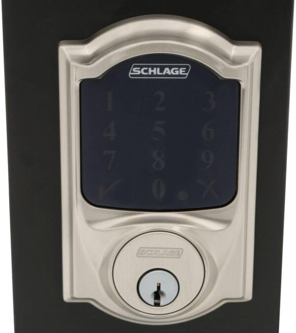 Schlage Lock Company Connect Camelot Satin Nickel Touchscreen Deadbolt with Alarm - Image 5