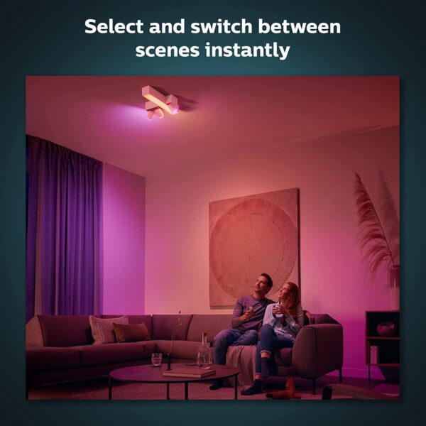 Philips Hue Smart Wireless Dimmer Switch V2 (Installation-Free, Exclusive for Philips Hue Lights) for Indoor Home Lighting, Livingroom, Bedroom - Image 7