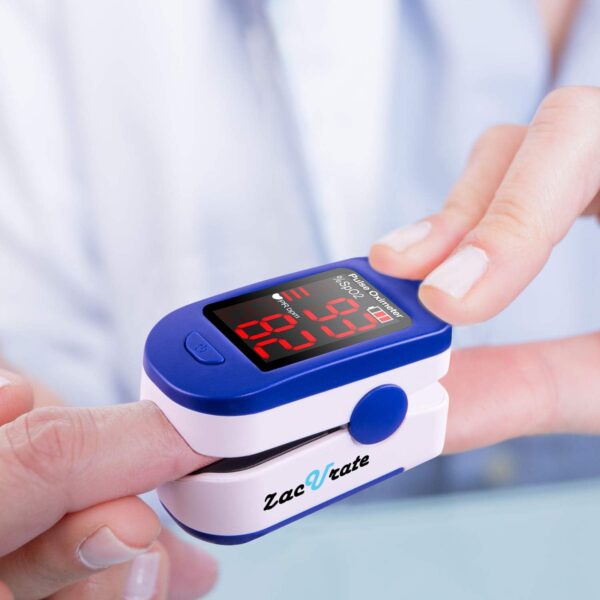 Zacurate 500BL Fingertip Pulse Oximeter Blood Oxygen Saturation Monitor with Batteries Included (Navy Blue) - Image 4