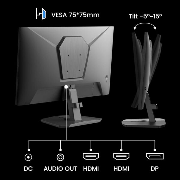 SANSUI 24 Inch Gaming Monitor 180Hz, DP 1.4 x1 HDMI 2.0 x2 Ports IPS Panel High Refresh Rate Computer Monitor, Racing FPS RTS Modes, 1ms Response Time 110% sRGB (ES-G24F4, HDMI Cable Included) - Image 8