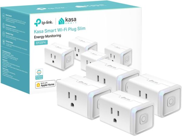 Kasa Smart Plug Mini 15A, Apple HomeKit Supported, Smart Outlet Works with Siri, Alexa & Google Home, UL Certified, App Control, Scheduling, Timer, 2.4G WiFi Only, 4 Count (Pack of 1) (EP25P4), White - Image 2