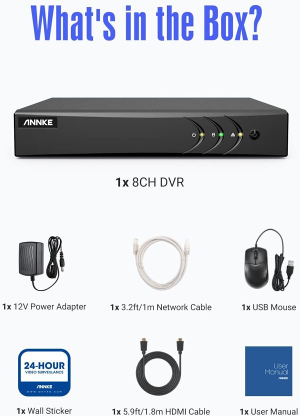 ANNKE 3K Lite H.265+ Security DVR Recorder with AI Human/Vehicle Detection, 8CH Hybrid 5-in-1 CCTV DVR for Surveillance Camera, Supports 8CH Analog and 2CH IP Cameras, Remote Access (No Hard Drive) - Image 10