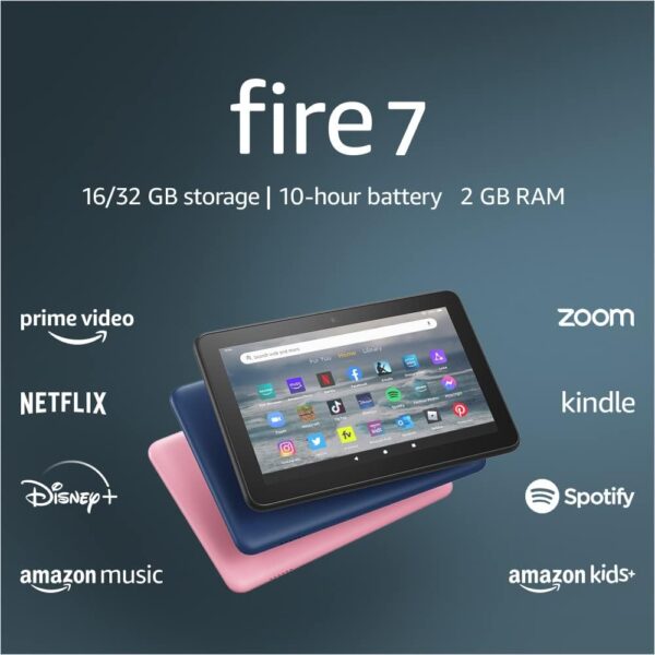 Certified Refurbished Amazon Fire 7 tablet, 7” display, 16 GB, 10 hours battery life, light and portable for entertainment at home or on-the-go, (2022 release), Black - Image 2