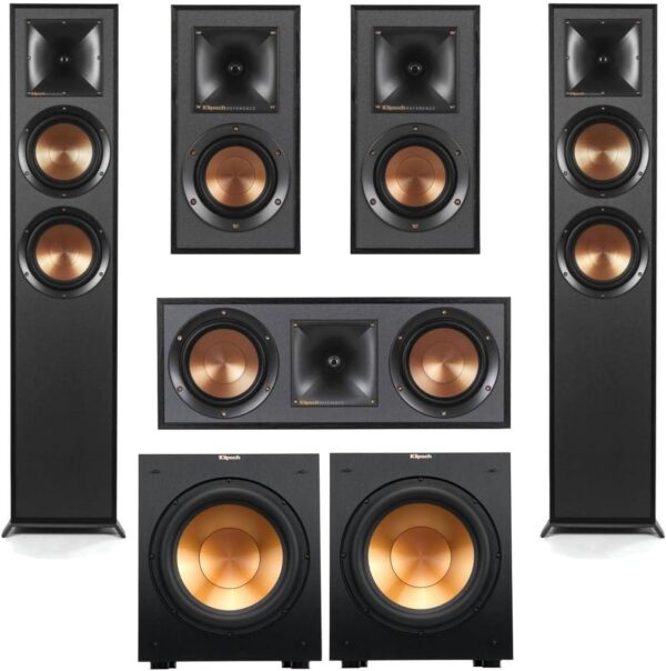 Klipsch Reference Series 5.2 Home Theater Pack with 2X R-625FA Floorstanding Speakers, R-52C Center Channel Speaker, 2X R-41M Bookshelf Speakers (Speaker System + 2X Subwoofer) - Image 2