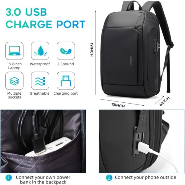 BANGE Business Laptop Smart backpack Can Hold 15.6 Inch Laptop Commute Backpack Carry on bag for men and women - Image 6