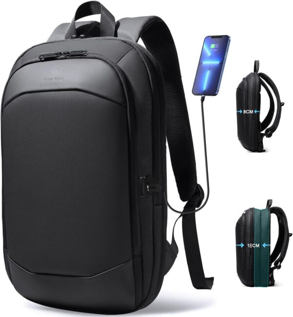 Business Backpack for Men 17 Inch,Slim & Expandable Waterproof Travel Laptop Backpack with USB Charger Port,Anti-Theft Lightweight Large Work Computer Bag,College Laptop Backpacks Gifts for Men Women - Image 2