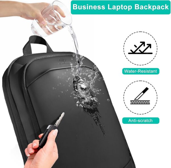 Business Backpack for Men 17 Inch,Slim & Expandable Waterproof Travel Laptop Backpack with USB Charger Port,Anti-Theft Lightweight Large Work Computer Bag,College Laptop Backpacks Gifts for Men Women - Image 6