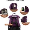 LOVEVOOK Laptop Backpack for Women Fashion Computer Backpack Large Capacity Work Backpack Purse 15.6 Inch Travel Backpack Nurse Teacher Bag with USB Port - Image 6